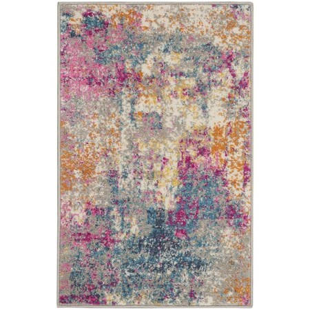 Palacedesigns 2 x 3 ft. Ivory & Multi Color Abstract Scatter Area Rug PA2627697